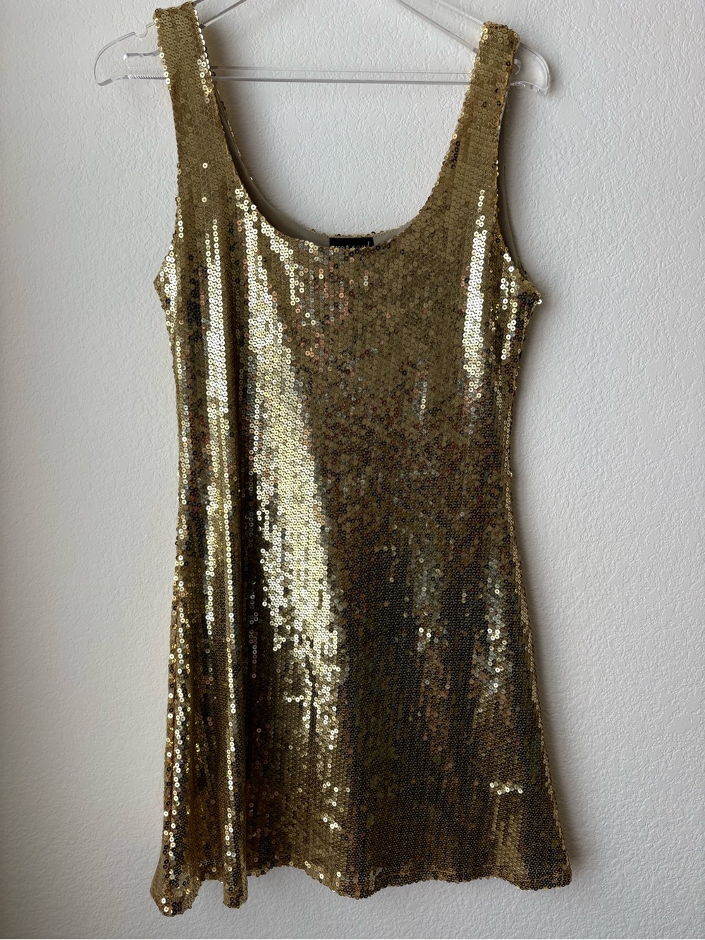 Wet Seal Gold Sequin Mini Tank Dress